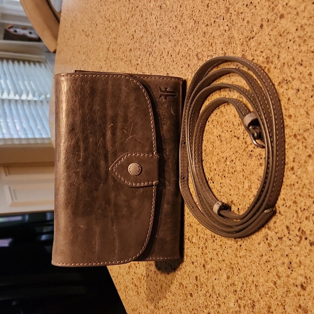 Frye Melissa Small Leather Crossbody Dove Gray